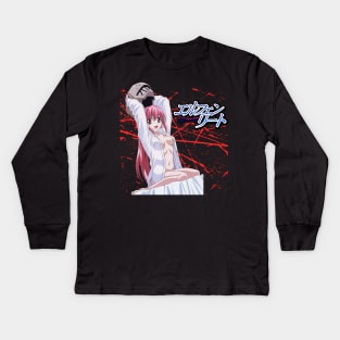 Artful Echoes Unforgettable Scenes From Elfen Lied Manga Kids Long Sleeve T-Shirt